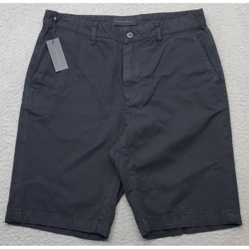 John Varvatos Chino Shorts Mens 30 Black Casual Flat Front Slash Pocket Outdoor